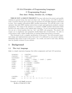 CS 314 Principles of Programming Languages C Programming Project