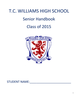 T.C. WILLIAMS HIGH SCHOOL Senior Handbook Class of 2015