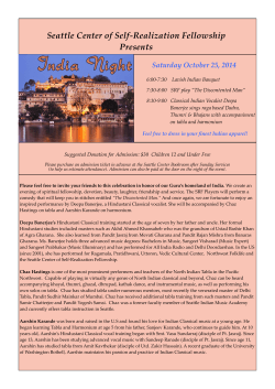 Seattle Center of Self-Realization Fellowship Presents  Saturday October 25, 2014