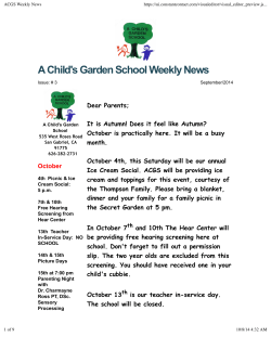 A Child's Garden School Weekly News