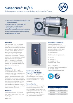 Safedrive 10/15 ® Drive system for non counter-balanced Industrial Doors