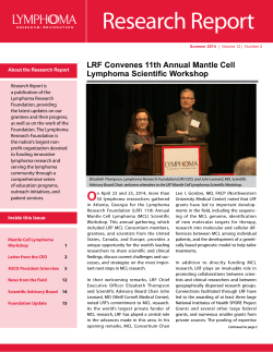 Research Report LRF Convenes 11th Annual Mantle Cell Lymphoma Scientific Workshop