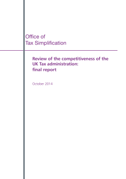 Review of the competitiveness of the UK Tax administration: final report October 2014