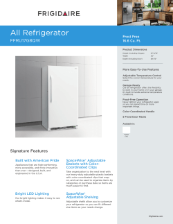 All Refrigerator FFRU17G8QW Frost Free 16.6 Cu. Ft.