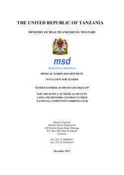 msd THE UNITED REPUBLIC OF TANZANIA MINISTRY OF HEALTH AND SOCIAL WELFARE