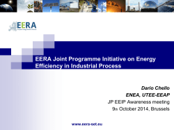 EERA Joint Programme Initiative on Energy Efficiency in Industrial Process Dario Chello