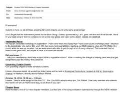 Subject: October 2014 NSAI Madison Chapter Newsletter From: Gerry Grothues () To: