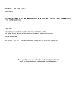 Solicitation RFP No. 13-MG18142167 Bidder/Offeror: ____________________________