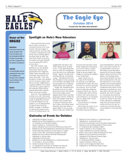 The Eagle Eye EAGLES October 2014 Home of the