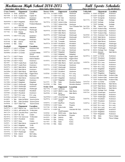 Hockinson High School 2014-2015 Sports Schedule Fall