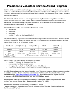 President’s Volunteer Service Award Program