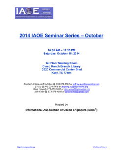 – October 2014 IAOE Seminar Series