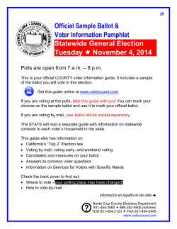Official Sample Ballot &amp; Voter Information Pamphlet Statewide General Election Tuesday