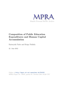 Composition of Public Education Expenditures and Human Capital Accumulation Munich Personal RePEc Archive