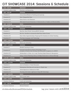 CIT SHOWCASE 2014: Sessions &amp; Schedule
