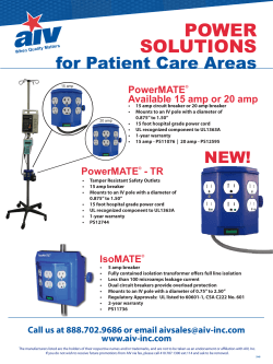 POWER SOLUTIONS for Patient Care Areas PowerMATE