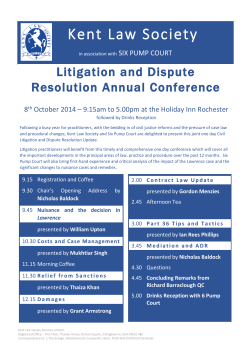 Kent Law Society Litigation and Dispute Resolution Annual Conference