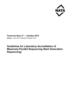 Guidelines for Laboratory Accreditation of Massively Parallel Sequencing (Next Generation Sequencing)