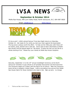 LVSA NEWS  September &amp; October 2014