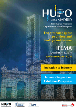 Invitation to Industry Industry Support and Exhibition Prospectus