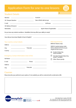 Application Form for one-to-one lessons Student Details
