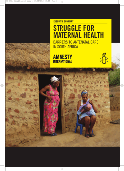 STRUGGLE FOR MATERNAL HEALTH BARRIERS TO ANTENATAL CARE IN SOUTH AFRICA