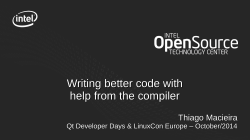 Writing better code with help from the compiler Thiago Macieira