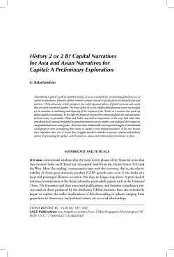 History 2 or 2 B? Capital Narratives Capital: A Preliminary Exploration