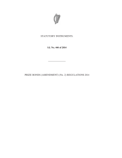 STATUTORY INSTRUMENTS. ———————— PRIZE BONDS (AMENDMENT) (No. 2) REGULATIONS 2014