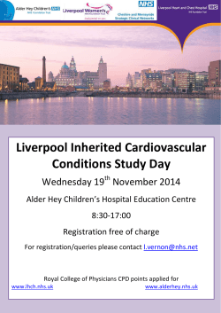 Liverpool Inherited Cardiovascular Conditions Study Day  Wednesday 19