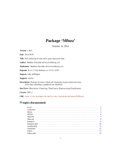 Package ‘Mfuzz’ October 14, 2014