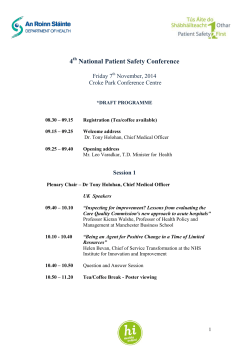 4 National Patient Safety Conference  Friday 7