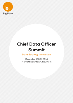 Chief Data Officer Summit Data Strategy Innovation December 2 &amp; 3, 2014