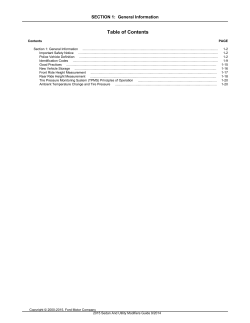 Table of Contents SECTION 1:  General Information
