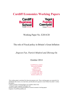 Cardiff Economics Working Papers  Working Paper No. E2014/20