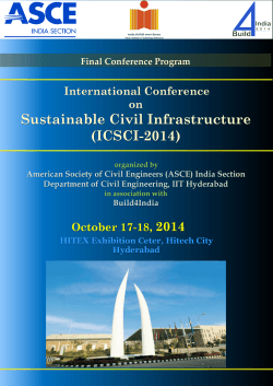 Sustainable Civil Infrastructure (ICSCI-2014) International Conference on