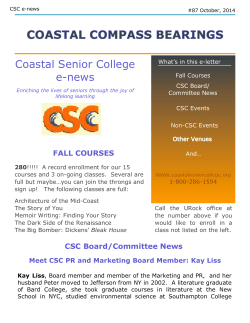 Coastal Senior College e-news FALL COURSES