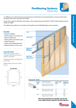 Partitioning Systems Acoustic Stud Partitioning Systems Acoustic Stud
