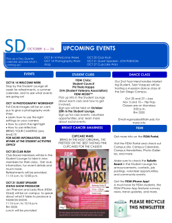 SD UPCOMING EVENTS OCTOBER  6 — 24