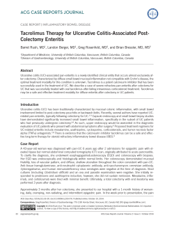 Tacrolimus Therapy for Ulcerative Colitis-Associated Post- Colectomy Enteritis ACG CASE REPORTS JOURNAL