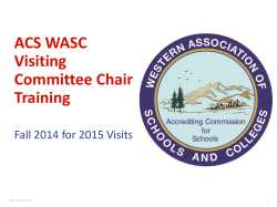 ACS WASC Visiting Committee Chair Training