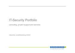 IT-Security Portfolio consulting, project support and services networker, projektberatung GmbH