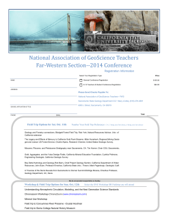 National Association of GeoScience Teachers Far-Western Section--2014 Conference Registration Information