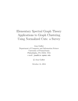 Elementary Spectral Graph Theory Applications to Graph Clustering