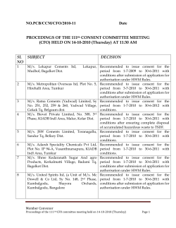 NO.PCB/CCM/CFO/2010-11 Date  PROCEDINGS OF THE 111