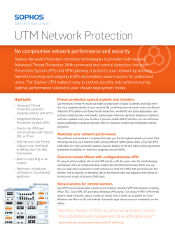 UTM Network Protection No compromise network performance and security