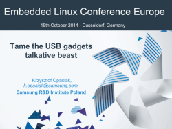 Embedded Linux Conference Europe Tame the USB gadgets talkative beast