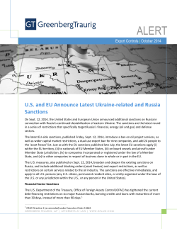 ALERT  U.S. and EU Announce Latest Ukraine-related and Russia Sanctions