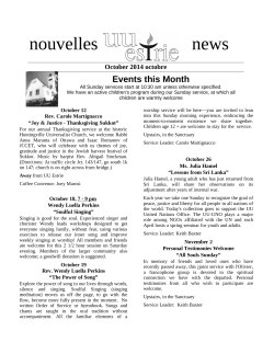 nouvelles news Events this Month October 2014 octobre