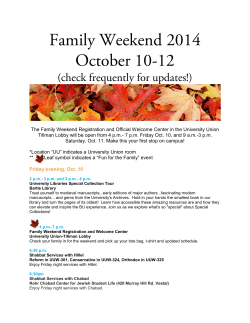 Family Weekend 2014 October 10-12  (check frequently for updates!)